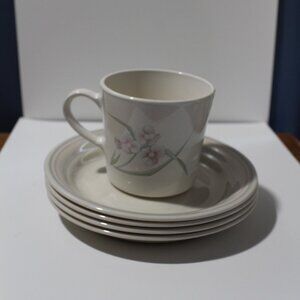 Corelle Spring Pond 1 Flat Cup 4 Saucers